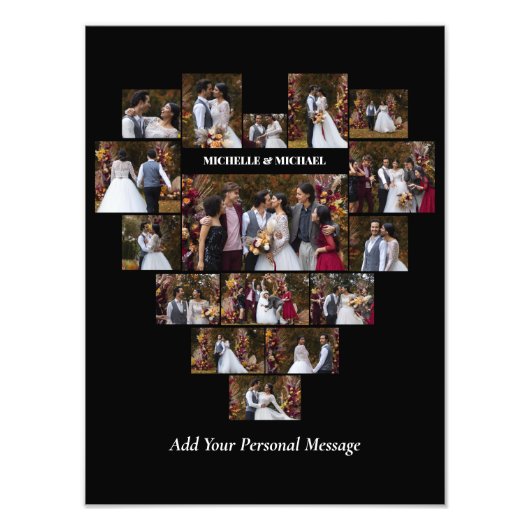 Ontwerp je eigen liefde hart vormige fotocollage foto afdruk (Voorkant)