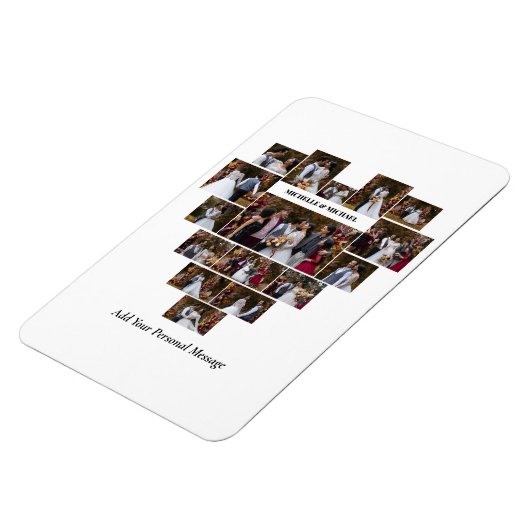 Ontwerp je eigen liefde hart vormige fotocollage magneet (Linkerzijde)