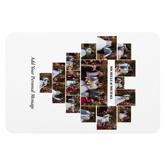 Ontwerp je eigen liefde hart vormige fotocollage magneet (Horizontaal)