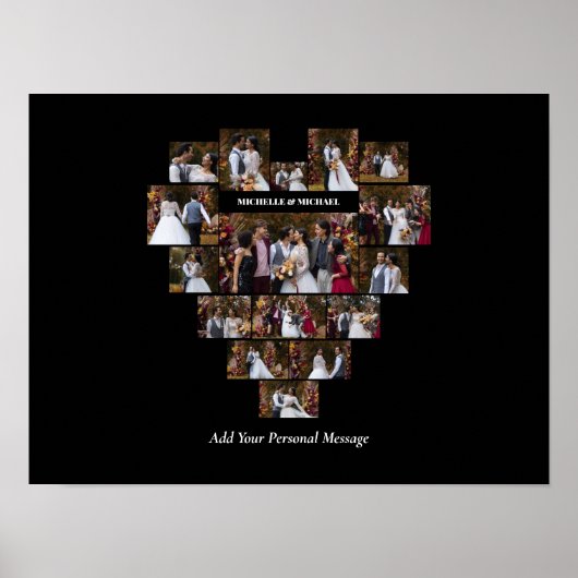 Ontwerp je eigen liefde hart vormige fotocollage poster (Voorkant)