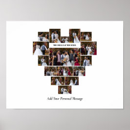 Ontwerp je eigen liefde hart vormige fotocollage poster