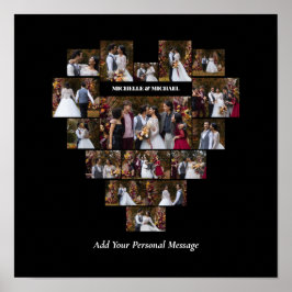 Ontwerp je eigen liefde hart vormige fotocollage poster