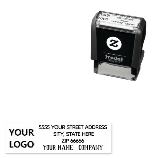 Ontwerp Je Eigen Logo Adres Zelfinkende Stempel (In situ)