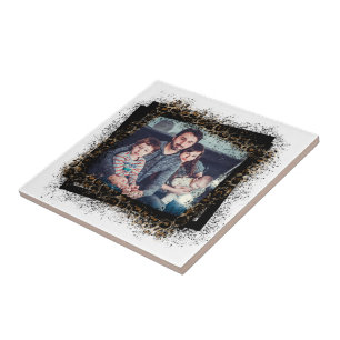 Ontwerp Je Eigen Luipaard Frame Familie Foto Tegeltje