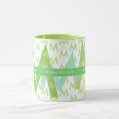 Ontwerp je eigen Mok met groene tinten Naam initia (Midden)