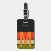 Ontwerp je eigen monogram bagagelabel met strepen (Voorkant verticaal)