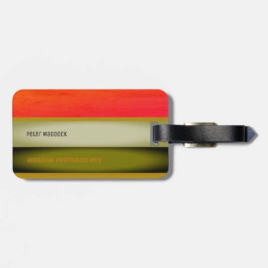 Ontwerp je eigen monogram bagagelabel met strepen (Achterkant horizontaal)