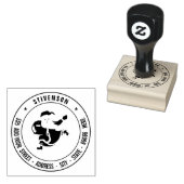 Ontwerp je eigen naam Adres Santa Christmas Stamp Rubberstempel (Gestempeld)