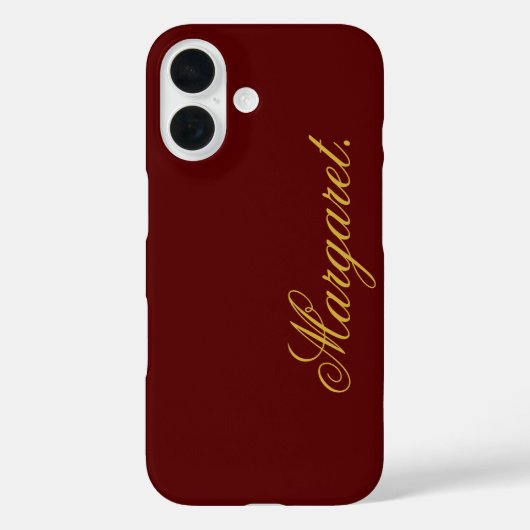 Ontwerp je eigen naam op deze bordeauxrode Case-Mate iPhone case (Achterkant)