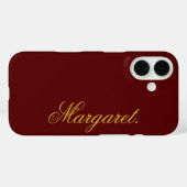 Ontwerp je eigen naam op deze bordeauxrode Case-Mate iPhone case (Achterkant (horizontaal))