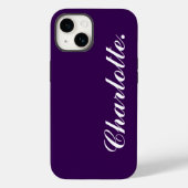 Ontwerp je eigen naam op deze donkerpaarse Case-Mate iPhone case (Achterkant)