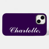 Ontwerp je eigen naam op deze donkerpaarse Case-Mate iPhone case (Achterkant (horizontaal))