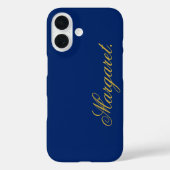 Ontwerp je eigen naam op deze marineblauwe Case-Mate iPhone case (Achterkant)