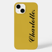 Ontwerp je eigen naam op deze metalen goudlaag Case-Mate iPhone case (Achterkant)