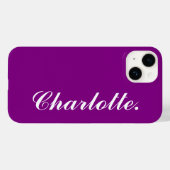 Ontwerp je eigen naam op deze Paarse Case-Mate iPhone Case (Achterkant (horizontaal))