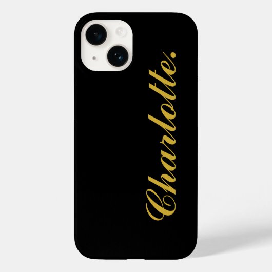 Ontwerp je eigen naam op deze zwarte Case-Mate iPhone case (Achterkant)