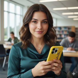 Ontwerp je eigen naam op dit goud iPhone 16 pro hoesje