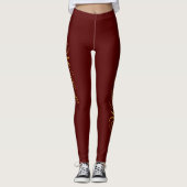 Ontwerp je eigen naam op stijlvolle maroon leggings (Voorkant)