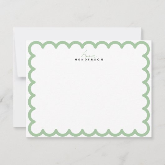 Ontwerp je eigen Note Kaart Grijze Tartan Rand Notitiekaartje (Voorkant)