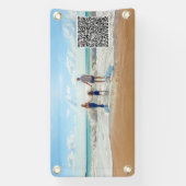 Ontwerp je eigen ontwerp fotobanner met QR-code Spandoek (Verticaal)