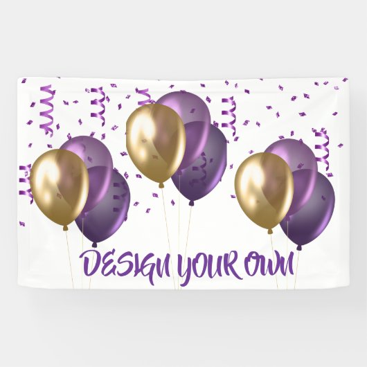 Ontwerp Je Eigen Paarse Feest Spandoek (Horizontaal)