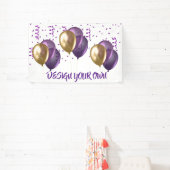 Ontwerp Je Eigen Paarse Feest Spandoek (Insitu)