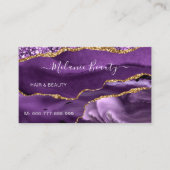 Ontwerp je eigen Paarse Gouden Glitter Visitekaart Visitekaartje (Voorkant)