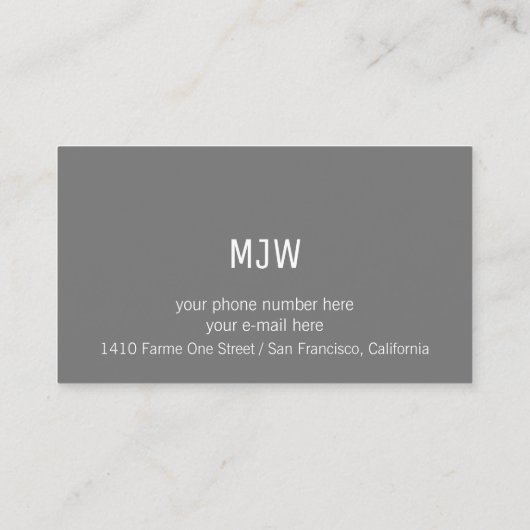 Ontwerp je eigen professionele neutrale grijs visitekaartje (Achterkant)