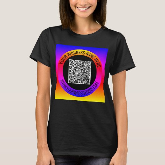 Ontwerp je eigen QR Code Business T-shirt voorbeel (Voorkant)