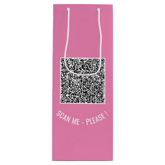 Ontwerp Je Eigen QR Code Cadeaubag Voorbeeld Wijn Cadeautas (Voorkant)