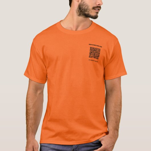 Ontwerp je eigen QR Code en Tekst Business T-Shirt (Voorkant)