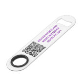 Ontwerp Je Eigen QR Code en Tekst Merk Bar Sleutel Speed Flessenopener (Voorkant Gekanteld)