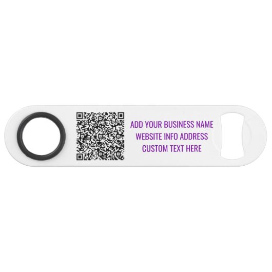 Ontwerp Je Eigen QR Code en Tekst Merk Bar Sleutel Speed Flessenopener (Voorkant (Horizontaal))