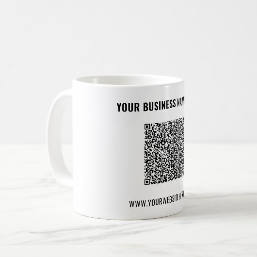 Ontwerp Je Eigen QR Code Koffiemok Aangepaste Teks (Voorkant links)