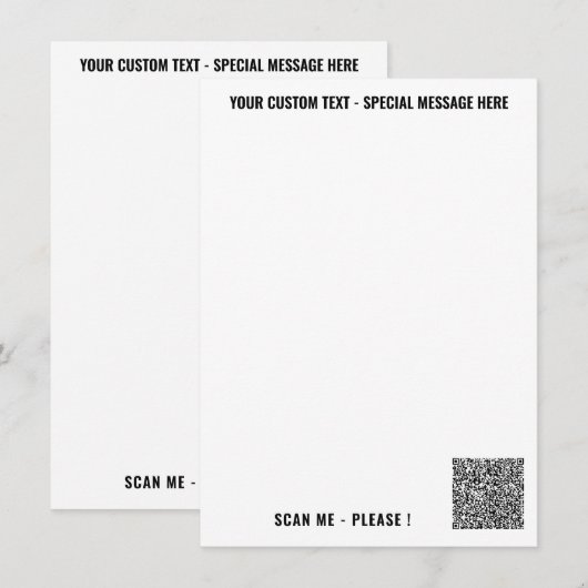 Ontwerp Je Eigen QR Code Menu Voorbeeld Aangepaste (Voorkant / Achterkant)