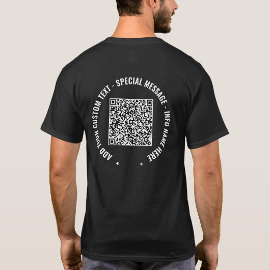Ontwerp je eigen QR-code T-shirt met aangepaste te (Achterkant)
