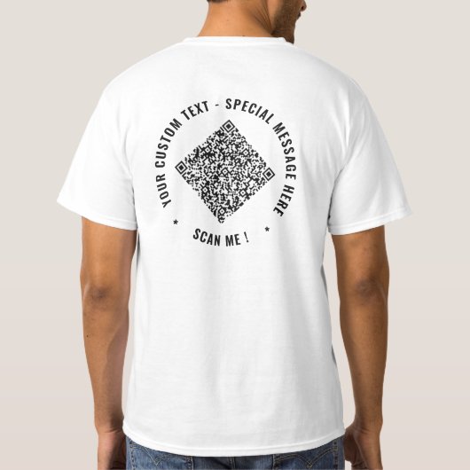 Ontwerp je eigen QR-code T-shirt met aangepaste te (Achterkant)