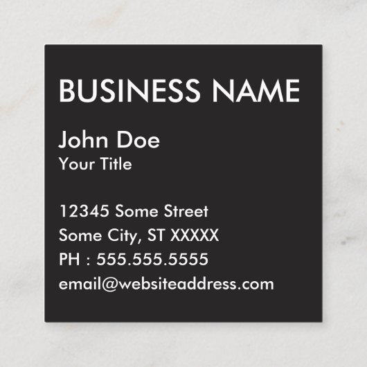 ontwerp je eigen QR code Vierkante Visitekaartje (Achterkant)