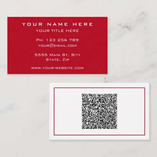 Ontwerp je eigen QR-code visitekaartjes voorbeeld (Voorkant / Achterkant)