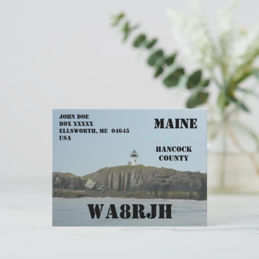 Ontwerp je eigen QSL HAM Radio Operator Vuurtoren Briefkaart (Staand voorkant)