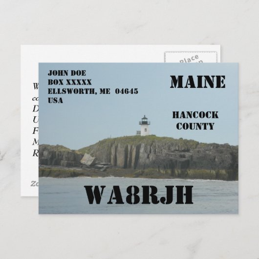 Ontwerp je eigen QSL HAM Radio Operator Vuurtoren Briefkaart (Voorkant / Achterkant)