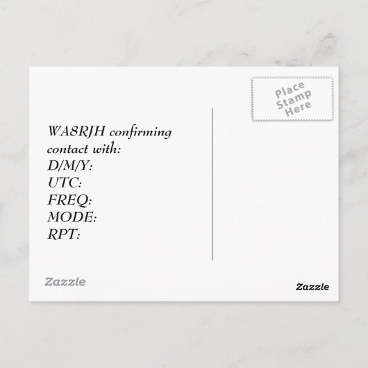 Ontwerp je eigen QSL HAM Radio Operator Vuurtoren Briefkaart (Achterkant)