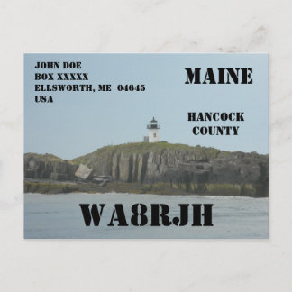 Ontwerp je eigen QSL HAM Radio Operator Vuurtoren Briefkaart