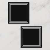 Ontwerp je eigen randdegelijke zwart vierkante visitekaartje (Voorkant / Achterkant)