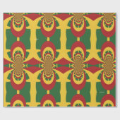Ontwerp je eigen Rasta Kleuren Rood Goud en Groen Cadeaupapier (Vlak)