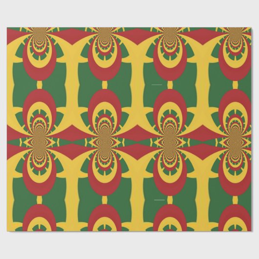 Ontwerp je eigen Rasta Kleuren Rood Goud en Groen Cadeaupapier (Vlak)