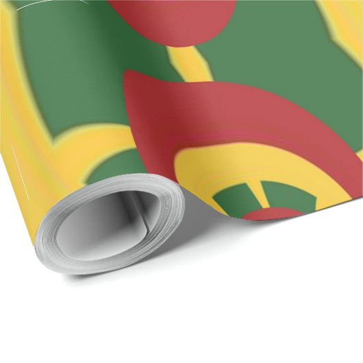 Ontwerp je eigen Rasta Kleuren Rood Goud en Groen Cadeaupapier (Rol Hoek)