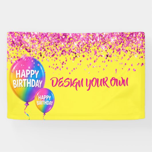Ontwerp Je Eigen Regenboog Glitters Spandoek (Horizontaal)