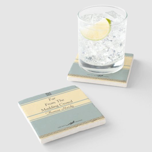 Ontwerp je eigen Retro Book Hoesje Stenen Onderzetter (Zijkant)