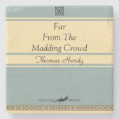 Ontwerp je eigen Retro Book Hoesje Stenen Onderzetter (Voorkant)